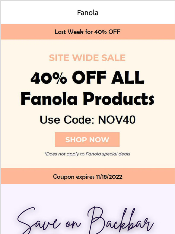 Up to 60% off Bulk Packages 💜 or 40% off Fanola Hair Care Products
