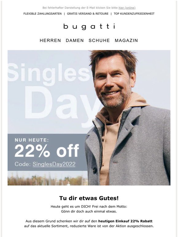 Nur heute: -22% off zum Singles Day!