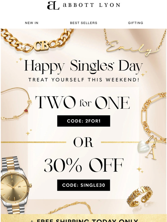 2 FOR 1 or 30% OFF this Singles Day ✨