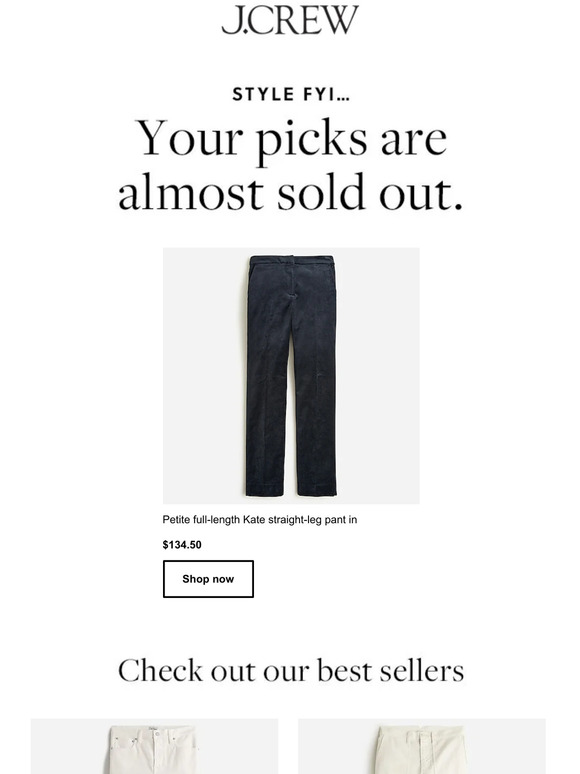 J.Crew: Heads up: only a few Petite full-length Kate straight-leg pant ...