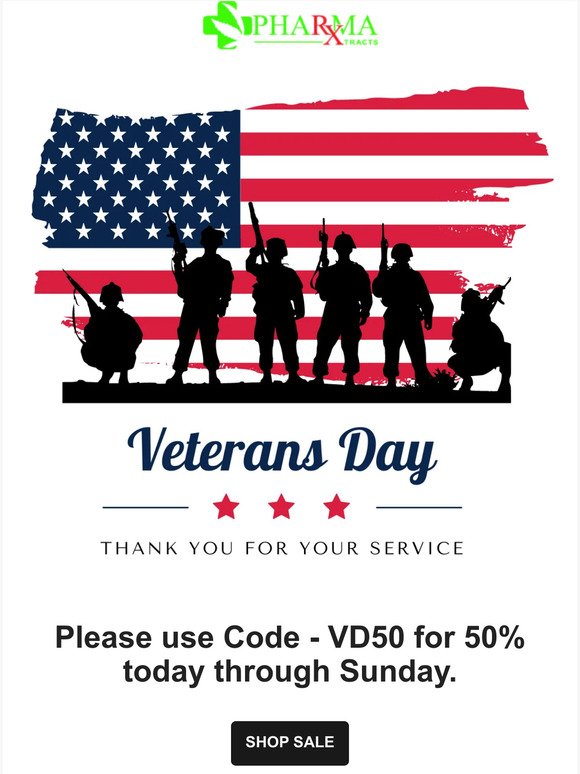 50% Off Veterans Day Special