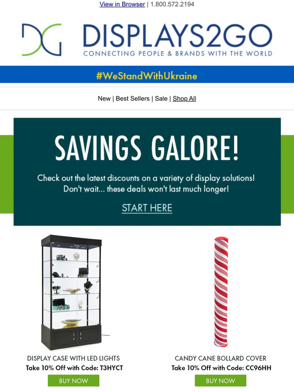 Displays2go On Sale Now Display Cases, Signage & More! Milled