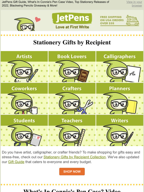 JetPens JetPens Gift Guide, What's In Connie's Pen Case Video, Top Stationery Releases of 2022