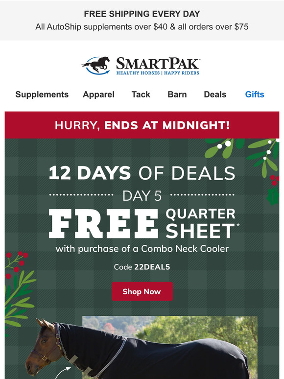 Smartpak equine deal 5 free quarter sheet milled