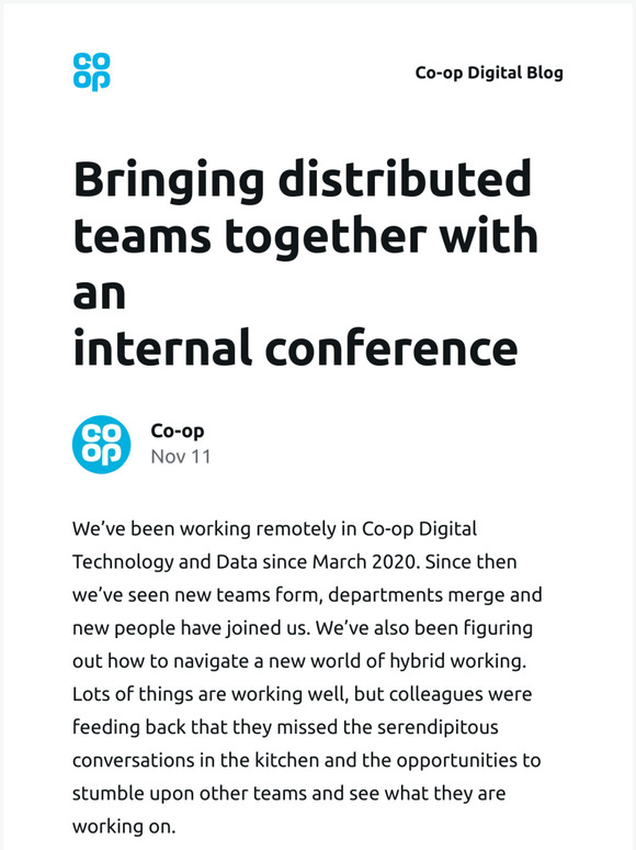 [New post] Bringing distributed teams together with an internal conference