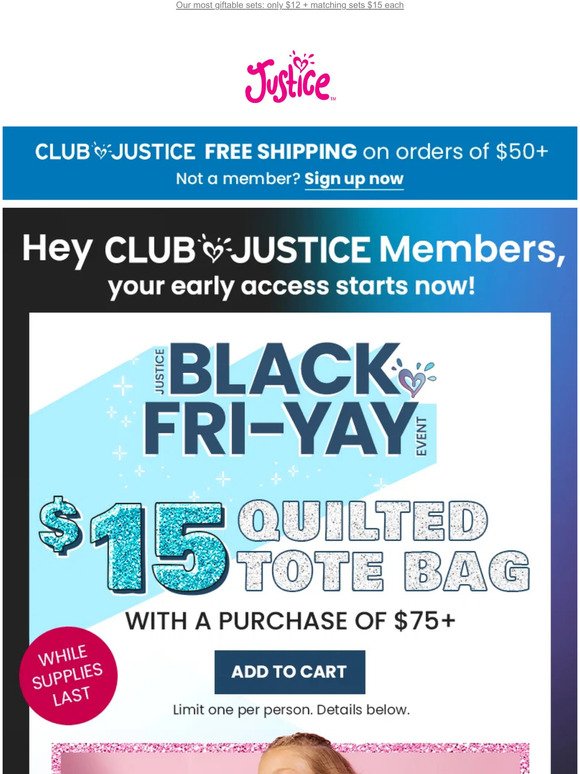 Justice : Club Justice Black Friday Early Access Starts NOW ? | Milled