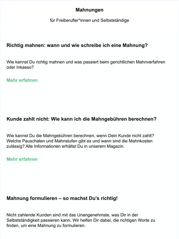 Wie und wann kannst Du eine Mahnung schreiben, Wie kannst Du die Mahngebühren berechnen, Mahnung richtig formulieren
