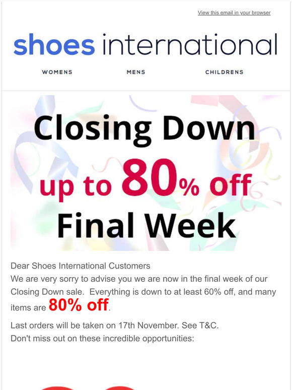 Last Week Of Closing Down Sale
