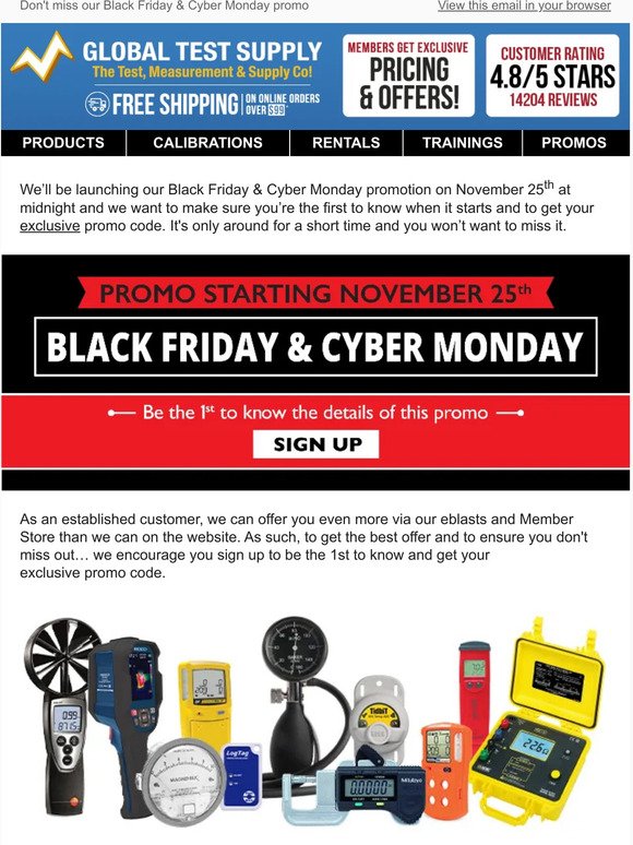 Black Friday & Cyber Monday Promo - Be the 1st to know