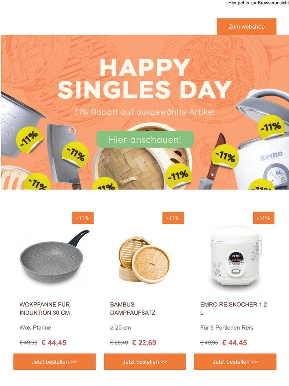 Singles Day  💥 11% Extra-Rabatt auf ausgewählte Produkte nur heute