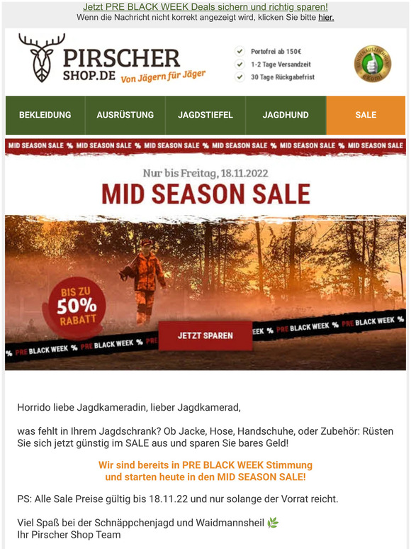 🐗💥 Mid Season SALE startet HEUTE