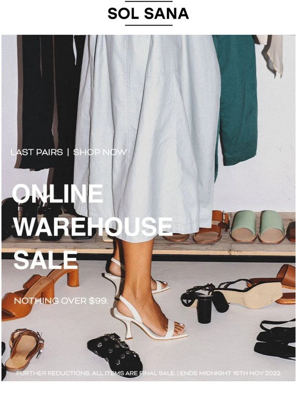 Online Warehouse Sale | Starts NOW!