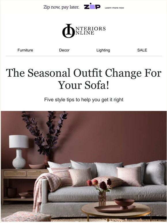Interiors Online The Seasonal Outfit Change For Your Sofa! Milled