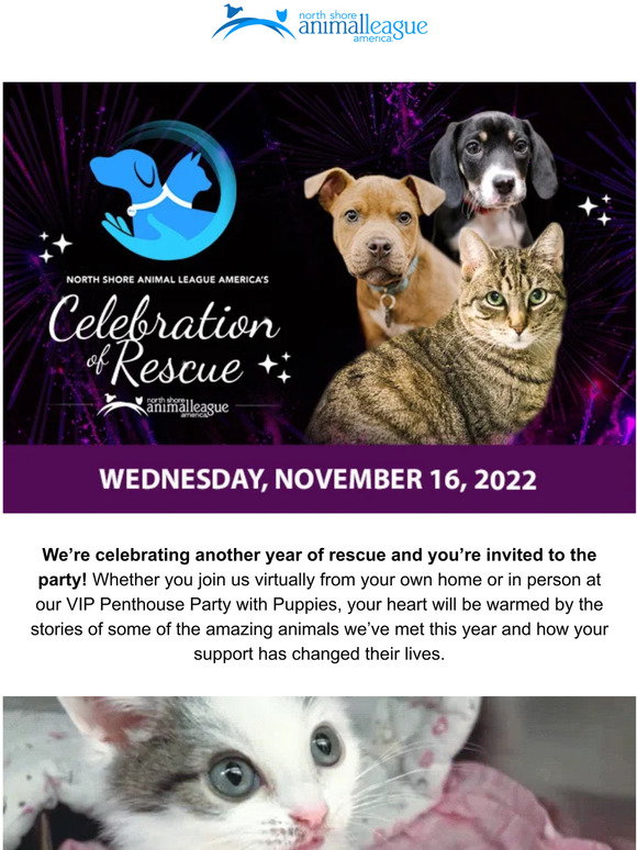 North Shore Animal League You're invited to join us for a Celebration