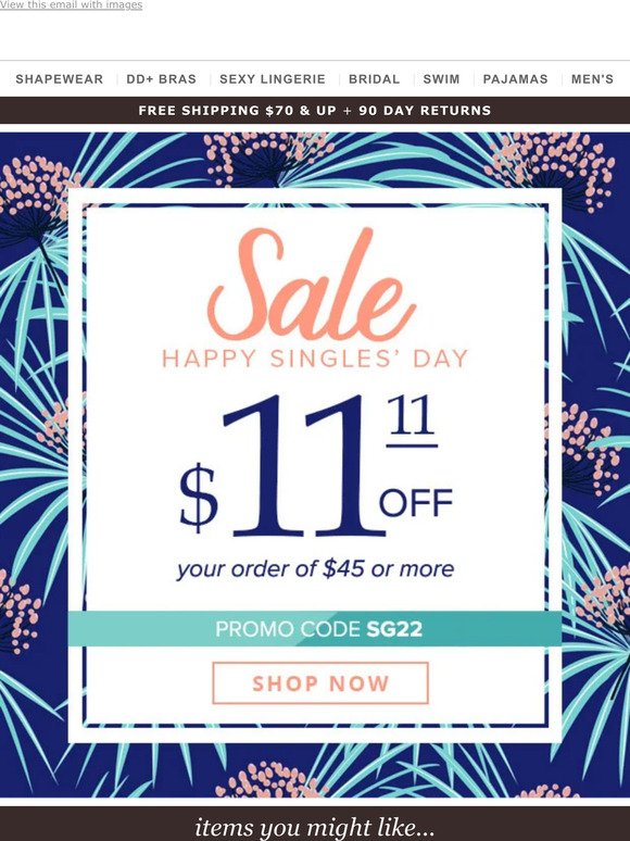 Singles' Day Sale -- $11.11 OFF