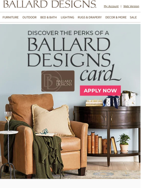 Ballard Designs Earn Rewards with a Ballard Designs Credit Card Milled