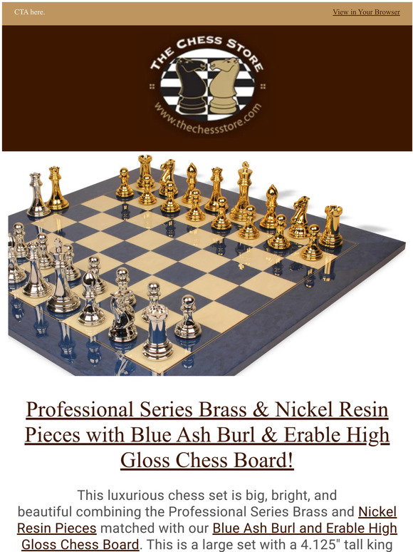 Large Napoleon Theme Chess Set with Brass & Nickel Pieces by Italfama