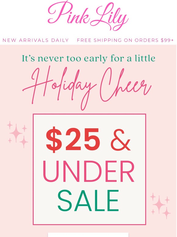 The Pink Lily Boutique 25 & under deals inside! Milled