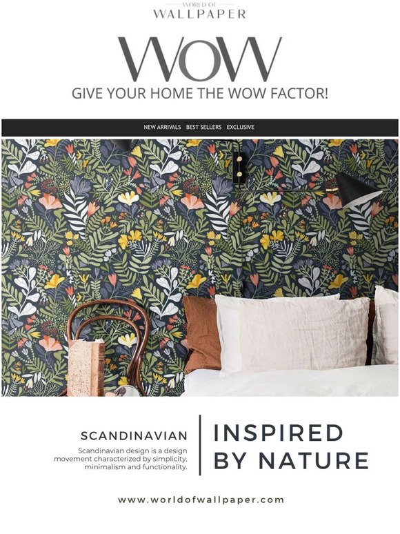 Inspired by nature...get the Scandinavian look with our wallpapers at World of Wallpaper