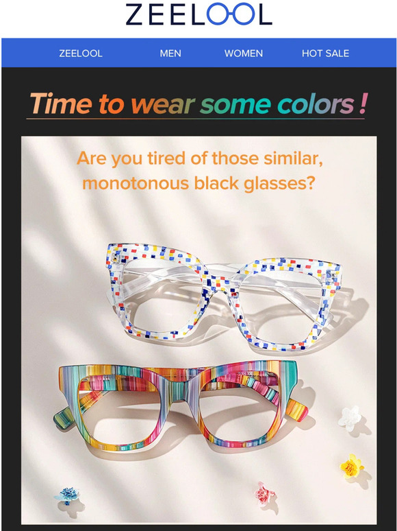 Zeelool: Glasses in bold colors up to 90% off! | Milled