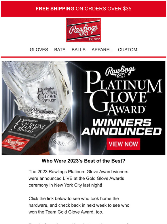 Rawlings See Who Won This Year's Platinum Glove Awards Milled