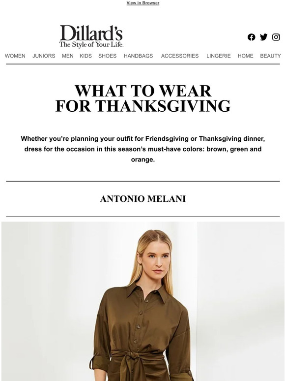 Dillards What to Wear for Thanksgiving Milled