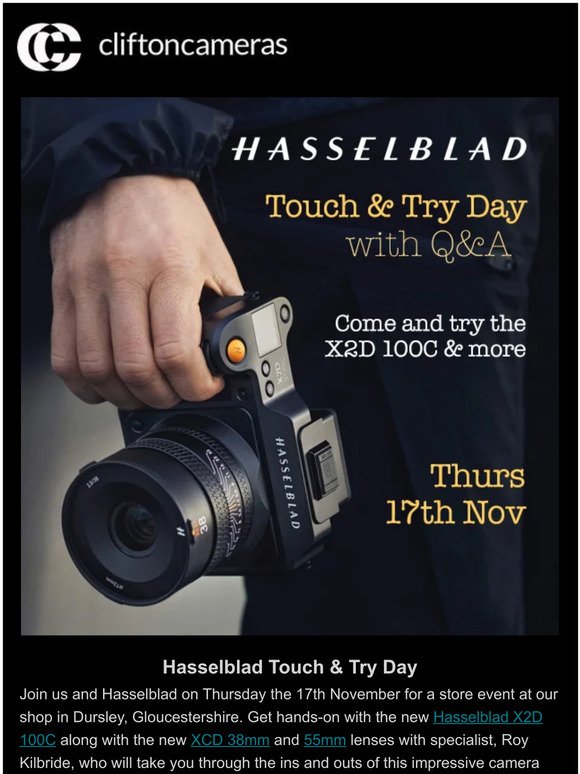 Hasselblad in store! Come and try the X2D...