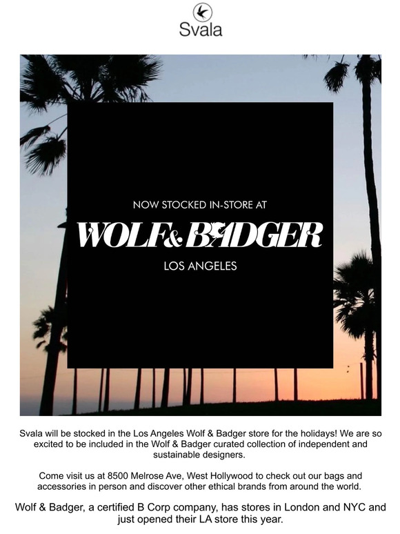Svala x Wolf & Badger Los Angeles