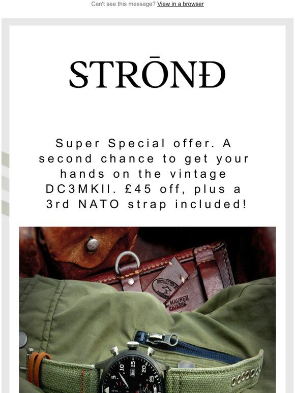 Special offer. DC3MKll. £45 off, plus a 3rd NATO strap !