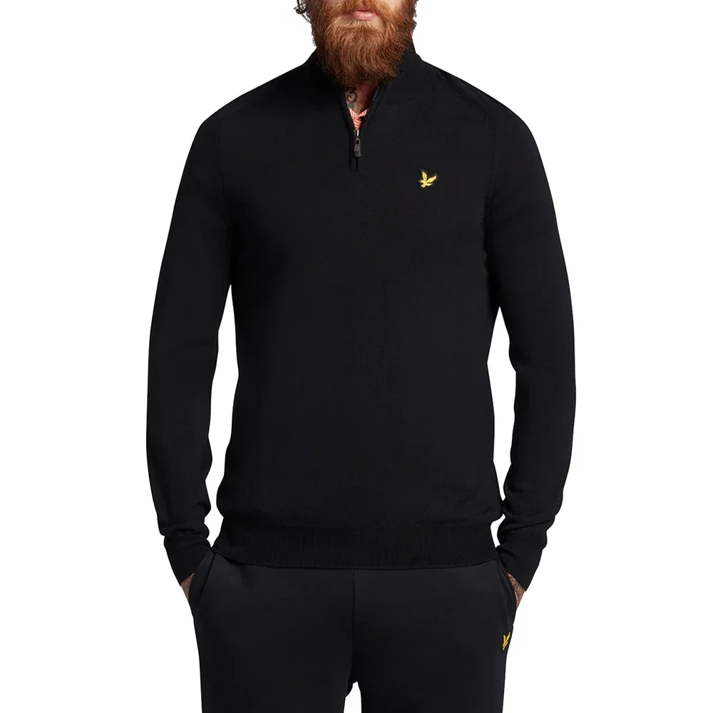 Image of Lyle & Scott Golf Core 1/4 Zip Merino Mix - Jet Black