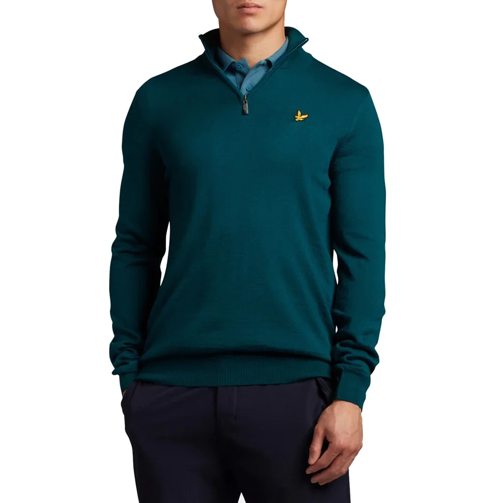 Image of Lyle & Scott Golf Core 1/4 Zip Merino Mix - Golf Green