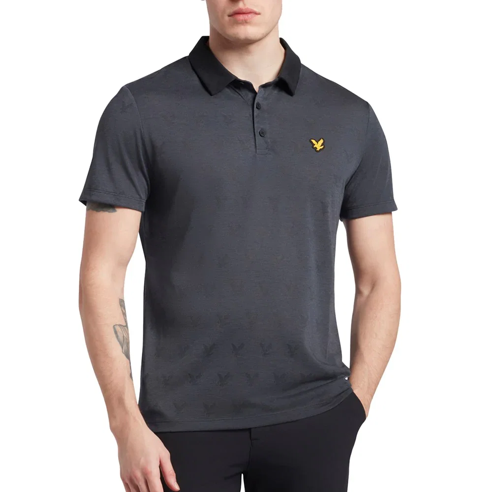 Image of Lyle & Scott Jacquard Polo Shirt - True Black