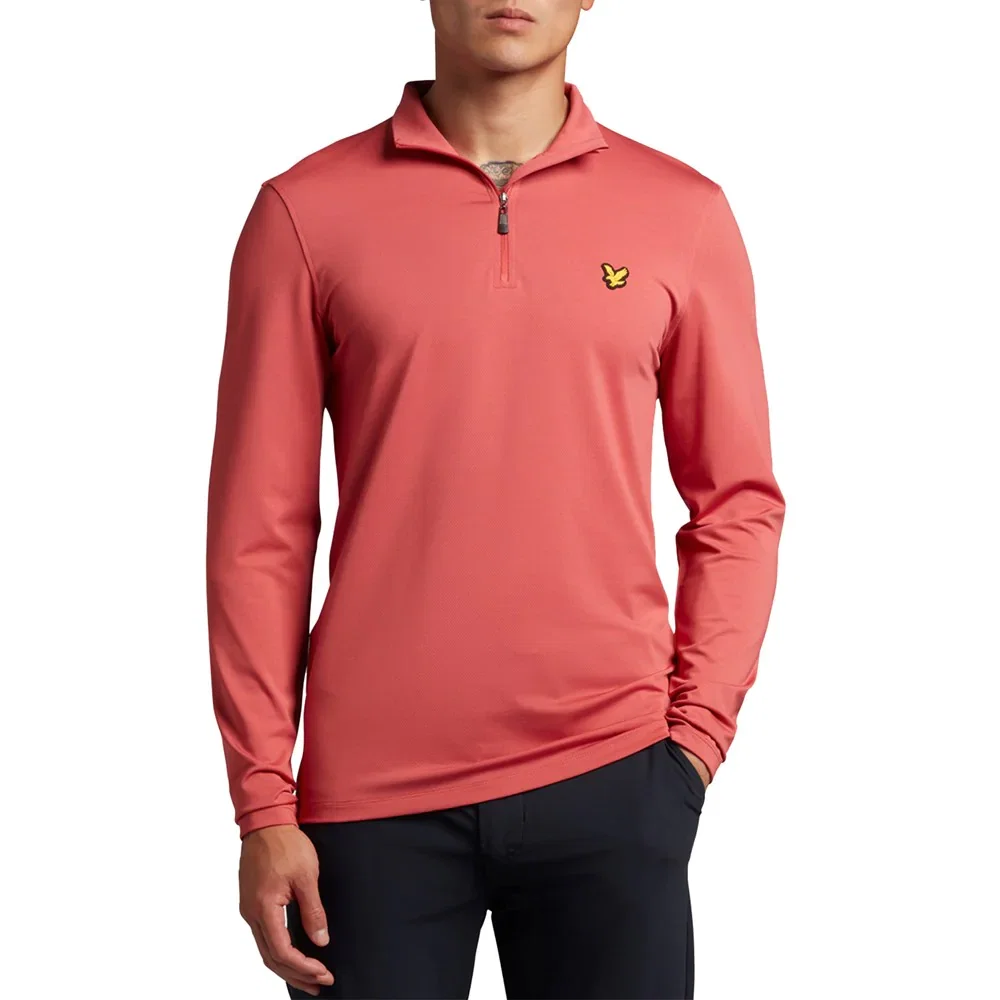 Image of Lyle & Scott Golf Stretch Midlayer - Shrimp