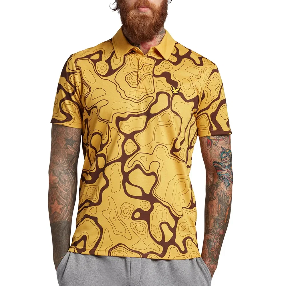 Image of Lyle & Scott Contour Polo Shirt - Amber/Hickory Brown