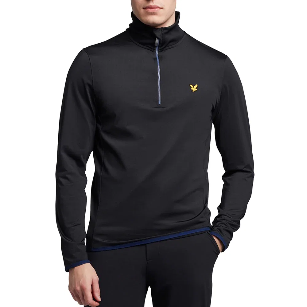 Image of Lyle & Scott Tech 1/4 Zip Midlayer - True Black