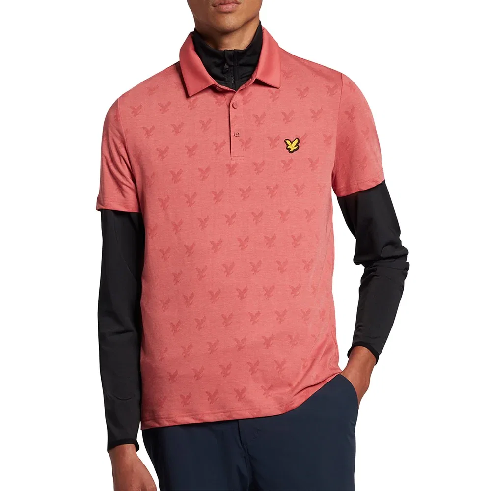 Image of Lyle & Scott Jacquard Polo Shirt - Shrimp Marl