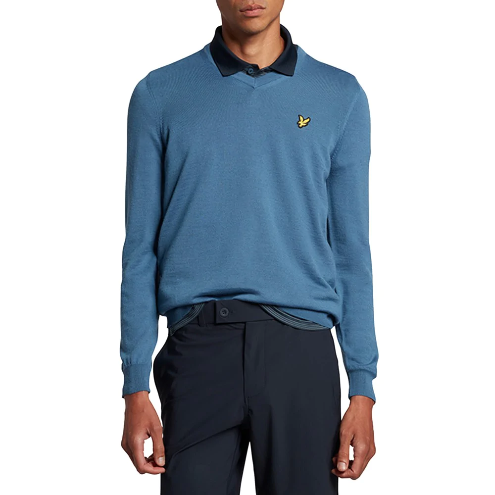 Image of Lyle & Scott Golf V Neck Pullover - Azure