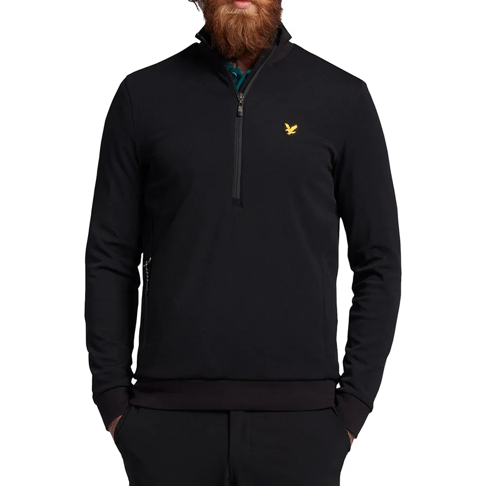 Image of Lyle & Scott Windshield 1/2 Zip Midlayer - Jet Black