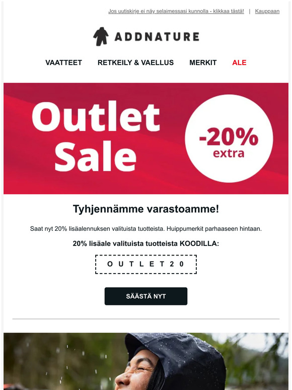 OUTLET SALE: 20% lisäale