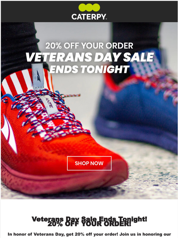 Veterans Day Sale Ends Tonight! 🇺🇸 20% OFF