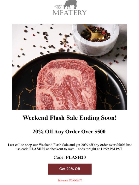 Last Call to get 20% off Wagyu
