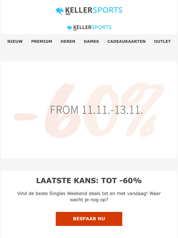 ALLEEN TOT VANDAAG: TOT 60% KORTING