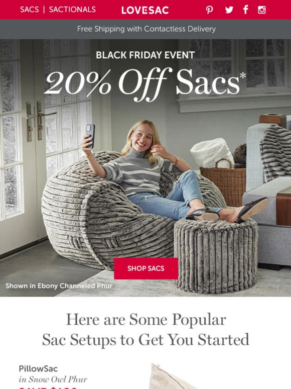 LoveSac Save 30 on the World’s Most Comfortable Seat™! Milled