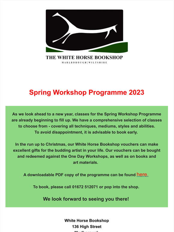 Spring Workshop Programme 2023