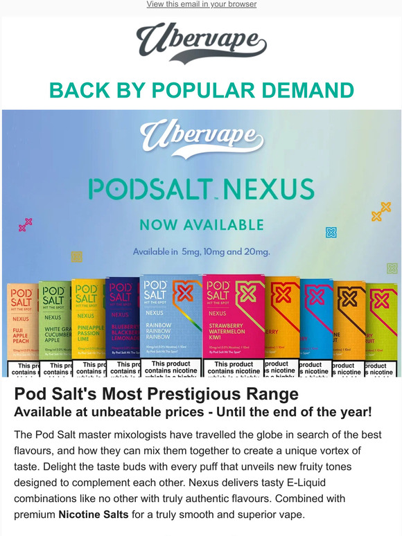 Extended: Pod Salt Nexus Sale - Until 2023