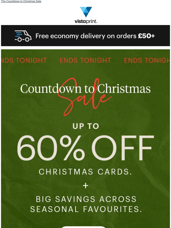ENDS TONIGHT | Save up to 60% off Christmas cards.🎄 🎁 🎉