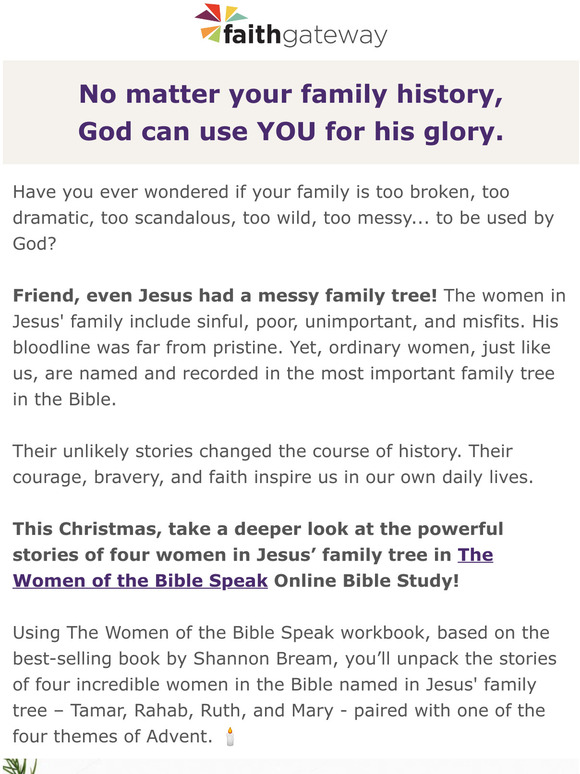 FaithGateway: even Jesus had a messy family tree! | Milled