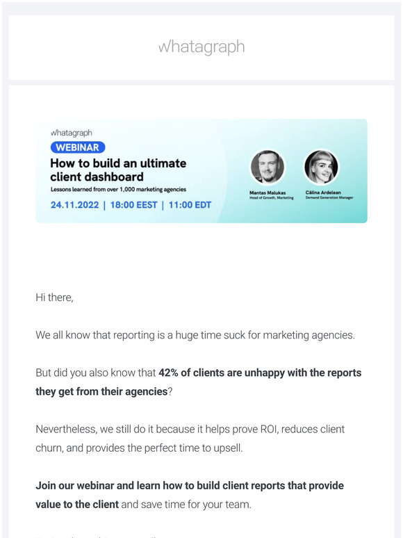 Join us for the next webinar "How to build an ultimate client dashboard"