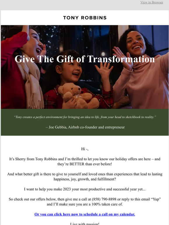 Re: Your holiday gifts are inside