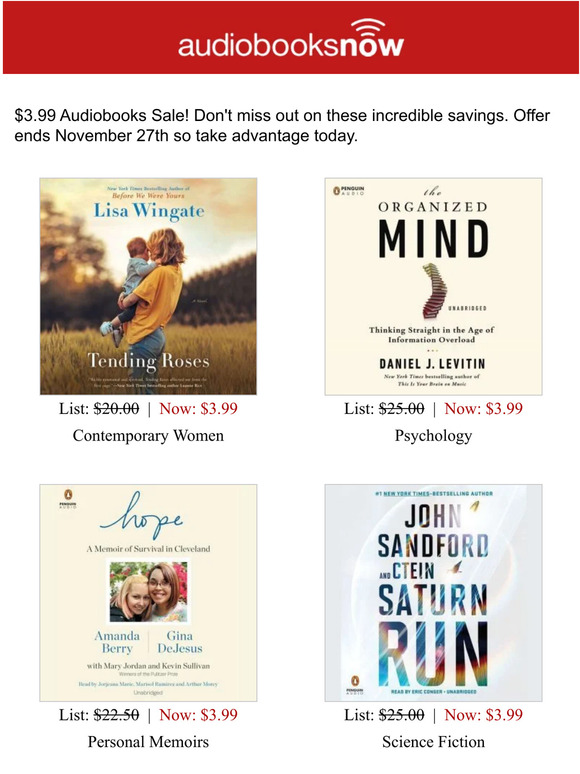 $3.99 Audiobooks Sale